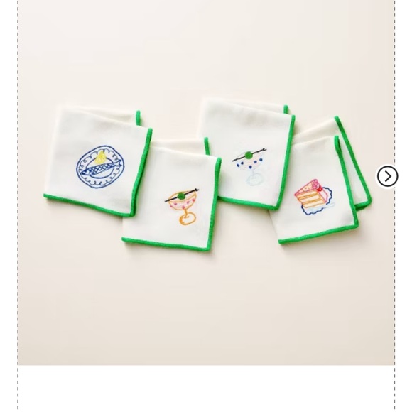 4ct Embroidered Icon Cloth Cocktail Napkin Cream - kate spade new york x Target - Picture 1 of 3